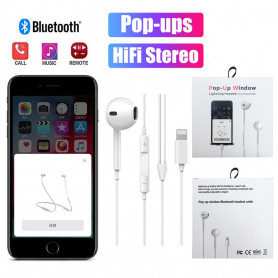 Écouteurs Lightning Bluetooth Pop-ups+Contrôle